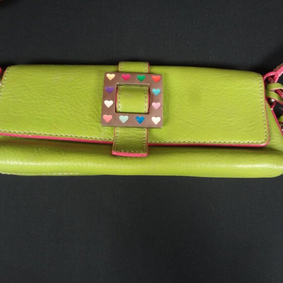 VINTAGE DOONEY & BOURKE LIME GREEN Y2K PURSE TOTE (PEN ON BACK C PICS) - Picture 2 of 15
